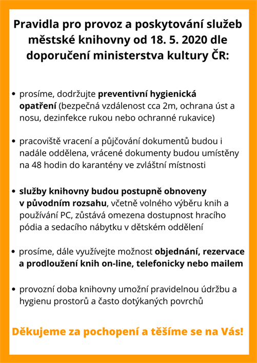 Knihovna od 18.5.2020