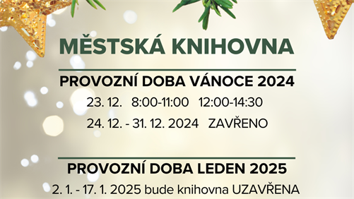 Vánoční provozní doba a leden 2025